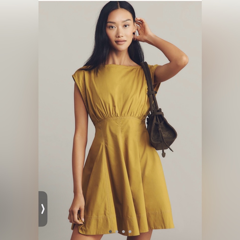 Maeve Mustard Yellow Mini Dress